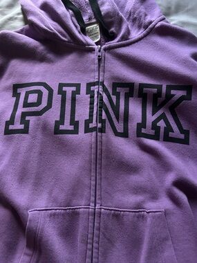 PINK Victoria's Secret Kid's Purple Full-Zip Hoodie with Logo